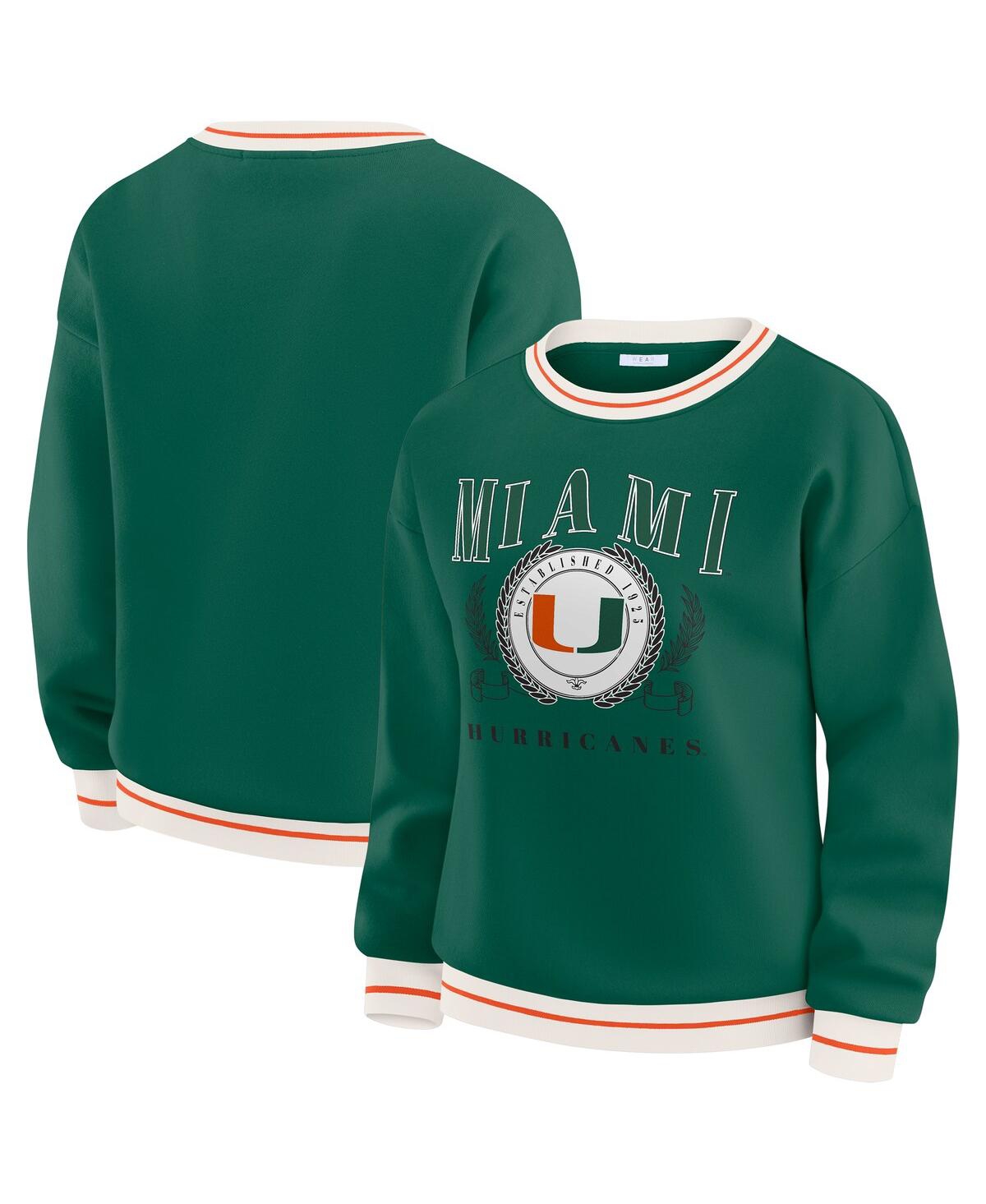 Wear By Erin Andrews Women'sgreen Miami Hurricanes Seal Sweatshirt In Green