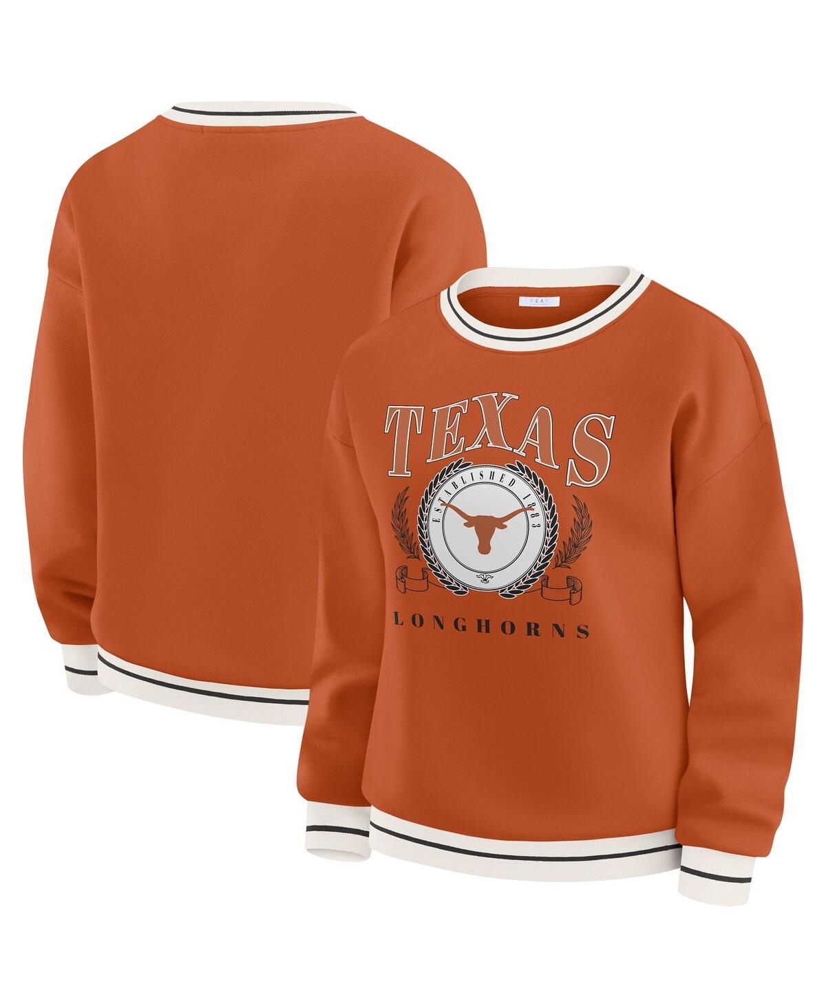 Wear By Erin Andrews Women'stexas Orange Texas Longhorns Seal Sweatshirt In Orange