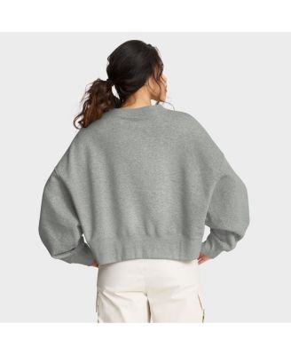 Women's Heather Gray Texas Longhorns Oversized Phoenix Arch Pullover Sweatshirt