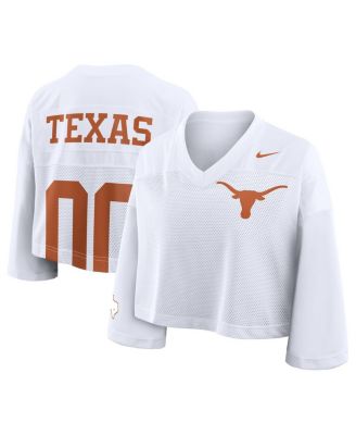 Nike - Women'sWhite Texas Longhorns Cropped Mesh Dri-FIT Fashion Jersey