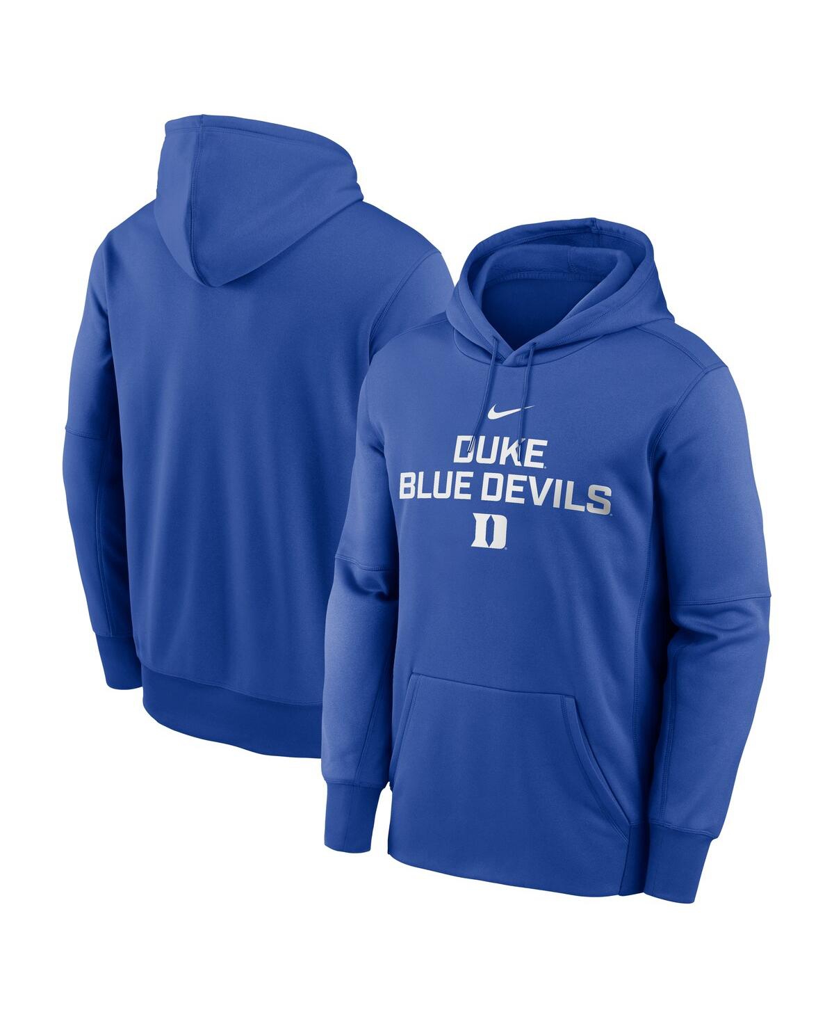 Nike Men's Royal Duke Blue Devils Team Stacked Performance Pullover Hoodie - Royal