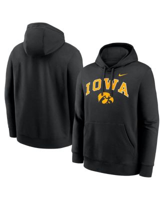Nike - Men's Black Iowa Hawkeyes Club Fleece Arch Pullover Hoodie