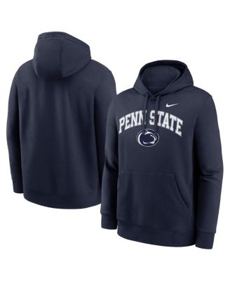 Nike - Men's Navy Penn State Nittany Lions Club Fleece Arch Pullover Hoodie