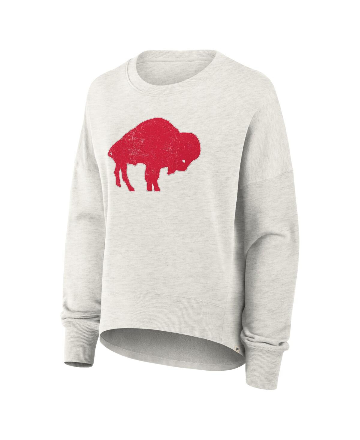 Fanatics Women's Heather Gray Buffalo Bills Oversized Hometown Pullover Sweatshirt In Gray