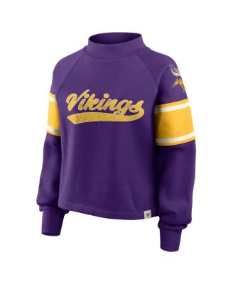 Women's Purple Minnesota Vikings Oversized Hometown Toss Sweep Mock Neck Pullover Hoodie