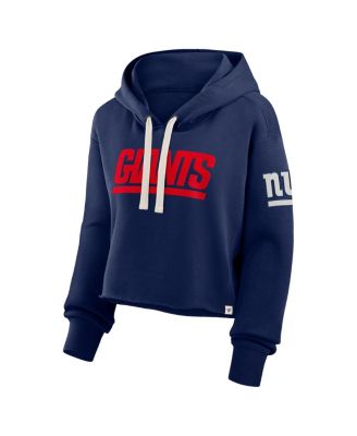 Women's Navy New York Giants Oversized Hometown Heritage Cropped Hoodie