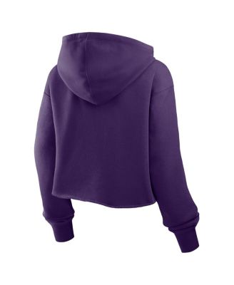 Women's Purple Baltimore Ravens Oversized Hometown Heritage Cropped Hoodie