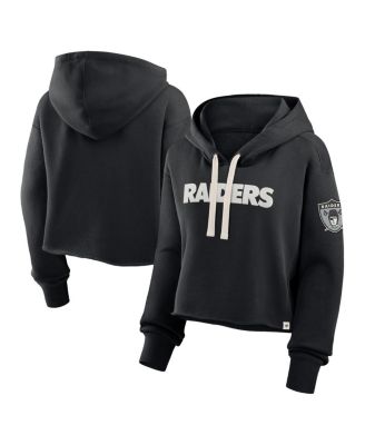 Women's Black Las Vegas Raiders Oversized Hometown Heritage Cropped Hoodie