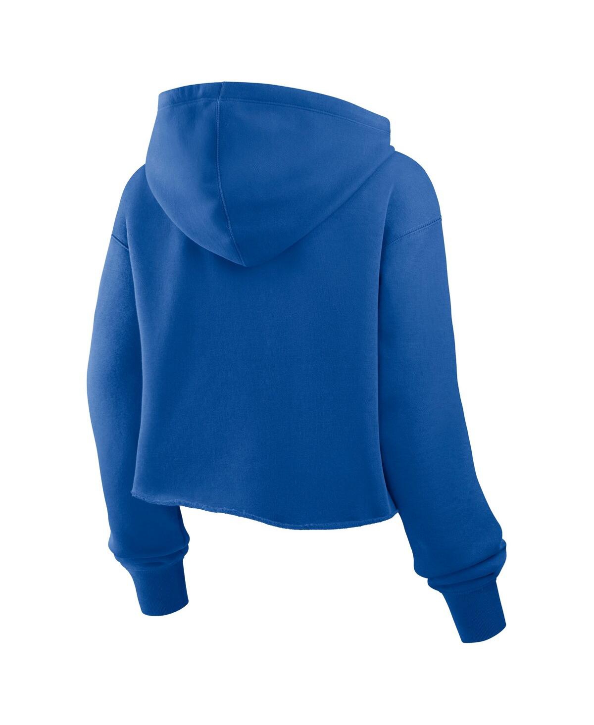 Fanatics Women's Royal Dallas Cowboys Oversized Hometown Heritage Cropped Hoodie In Blue