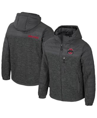 Colosseum - Men's Charcoal Ohio State Buckeyes Nightman Full-Zip Hoodie Puffer Jacket