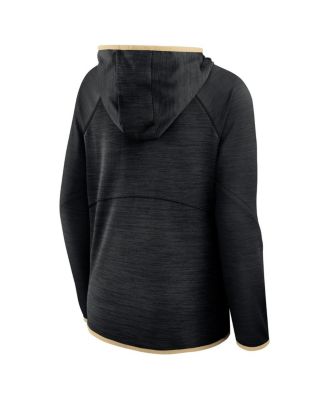 Women's Black New Orleans Saints Redzone End Around Pass Raglan Full-Zip Hoodie