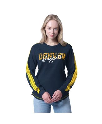 Women's Navy Denver Nuggets Advantage Tri-Blend Long Sleeve T-Shirt