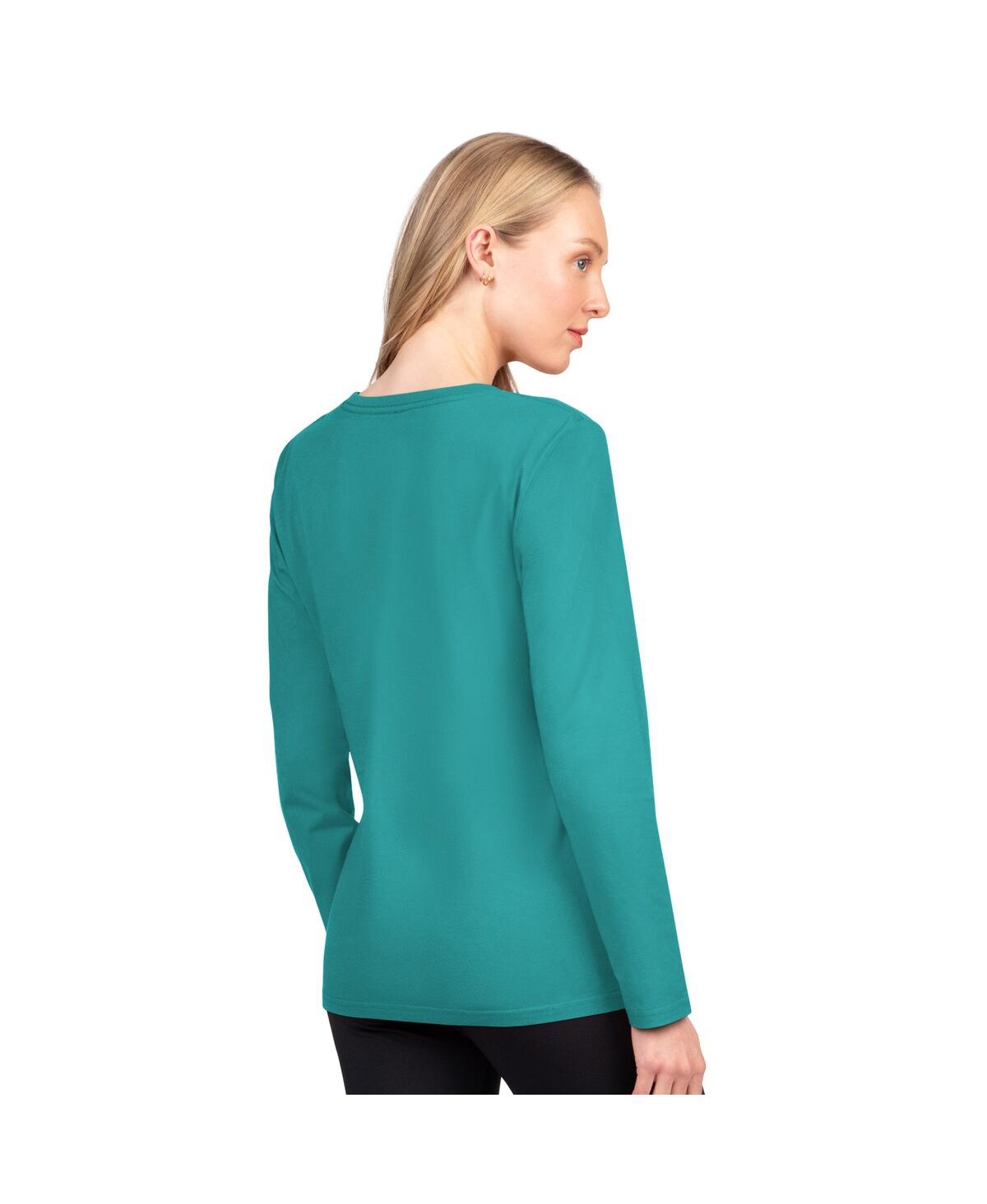 G-iii 4her By Carl Banks Women's Aqua Miami Dolphins Best Play Long Sleeve T-shirt In Green