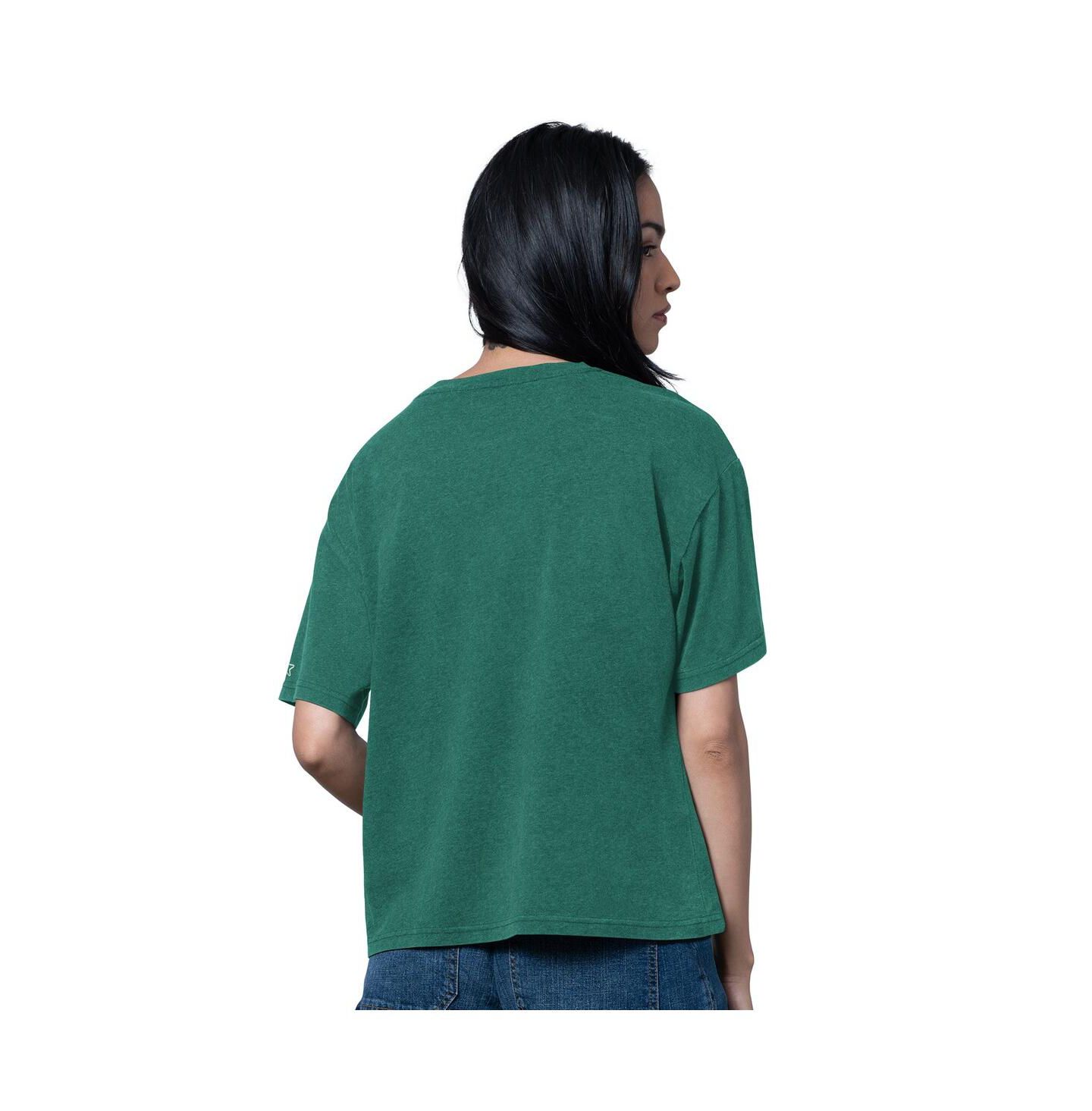 Женская футболка Starter Heather Green New York Jets Oversized Hall of Fame — фото 2