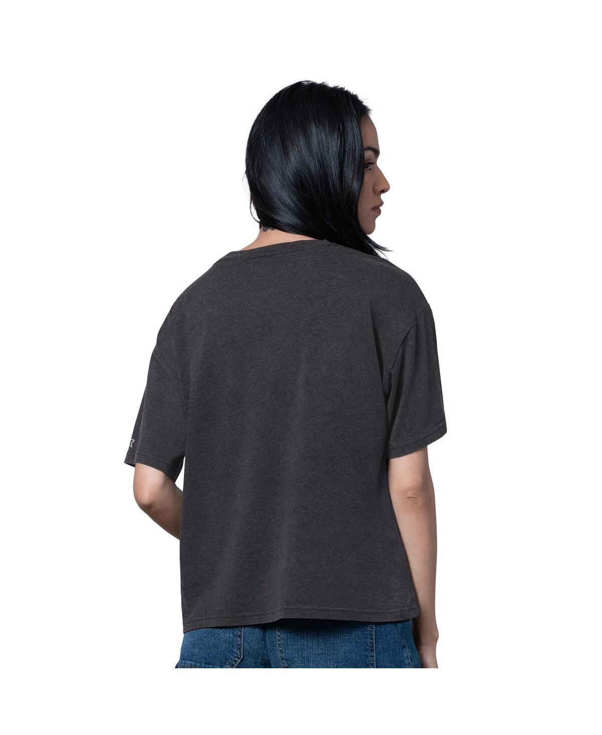 Starter Women's Heather Black Cincinnati Bengals Oversized Hall Of Fame T-shirt In Brown