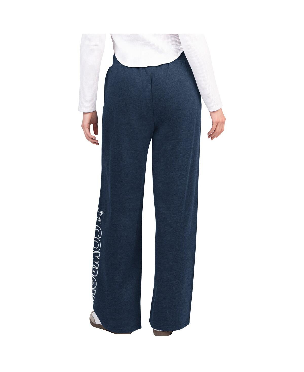 G-iii 4her By Carl Banks Women's Navy Dallas Cowboys Field Wide Leg Sweatpants In Blue