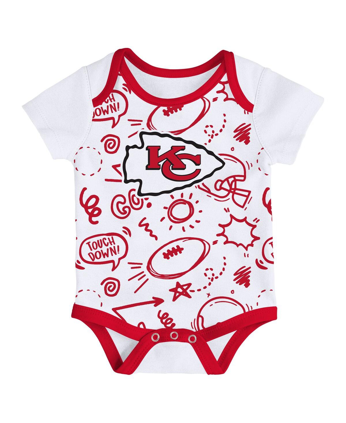 Outerstuff Baby Boys And Girls 3-piece Kansas City Chiefs All Day Play Bodysuit Set In Red
