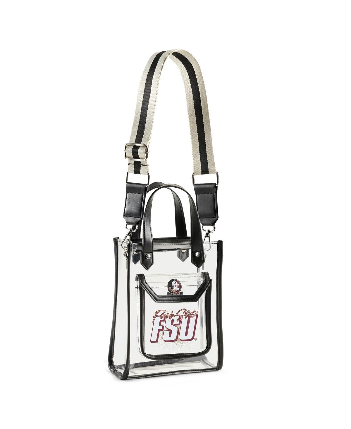 Wear By Erin Andrews Florida State Seminoles Clear Stadium Crossbody Purse With Coin Pouch In Metallic