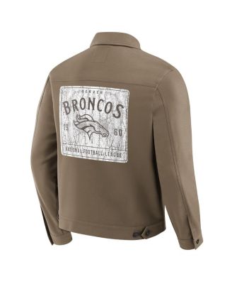 Men's Tan Denver Broncos Trucker Full-Button Jacket