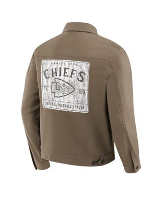 Men's Tan Kansas City Chiefs Trucker Full-Button Jacket