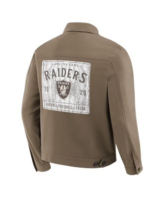Men's Tan Las Vegas Raiders Trucker Full-Button Jacket