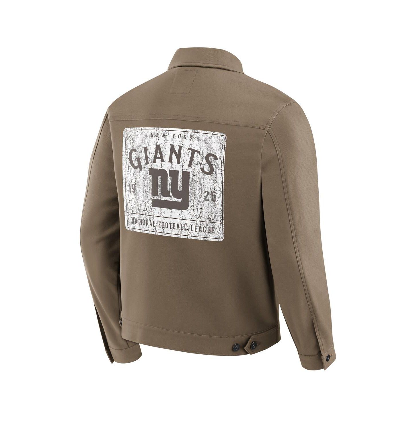 Мужская куртка Fanatics New York Giants Trucker на пуговицах, Tan — фото 3