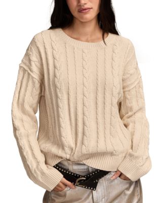 Women's Cable Knit Crew Neck Sweater