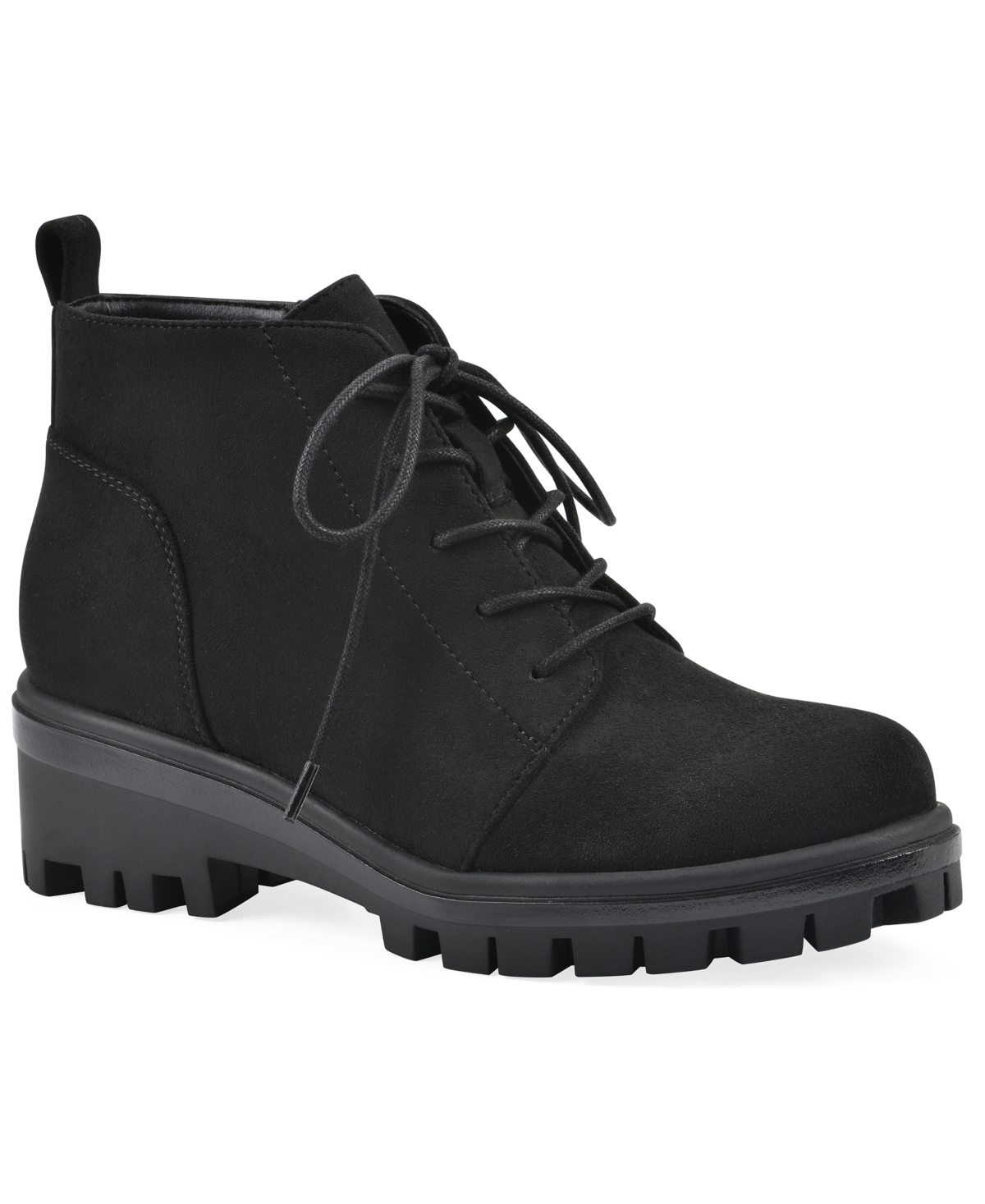 White Mountain Women's Tariq Lug Sole Lace-up Booties In Black