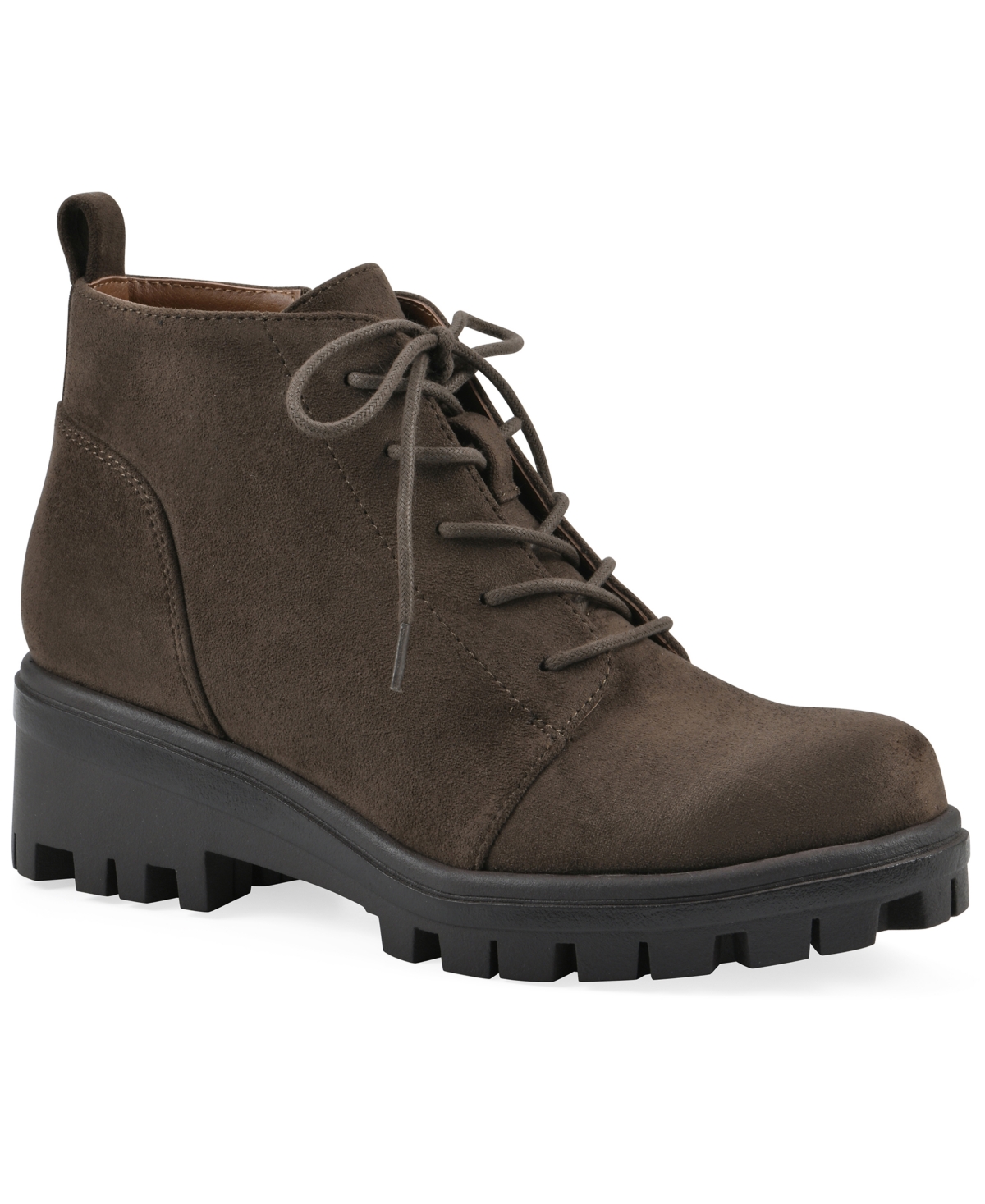 White Mountain Women's Tariq Lug Sole Lace-up Booties In Green