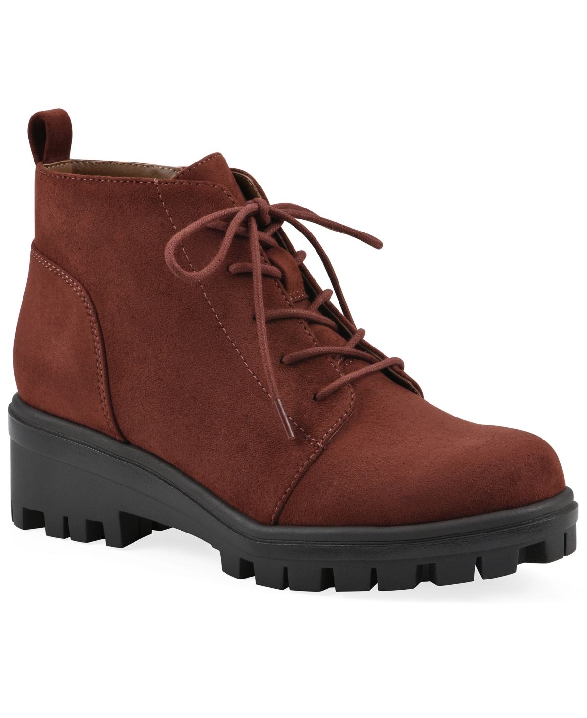 White Mountain Women's Tariq Lug Sole Lace-up Booties In Brown