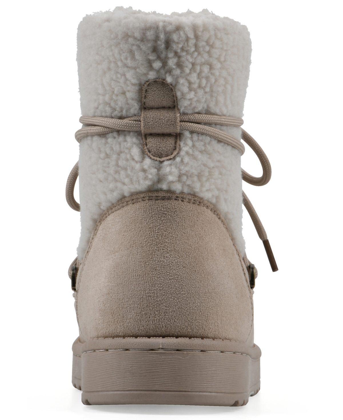 White Mountain Women's Isador Faux Sherpa Lace-up Boots In Multi