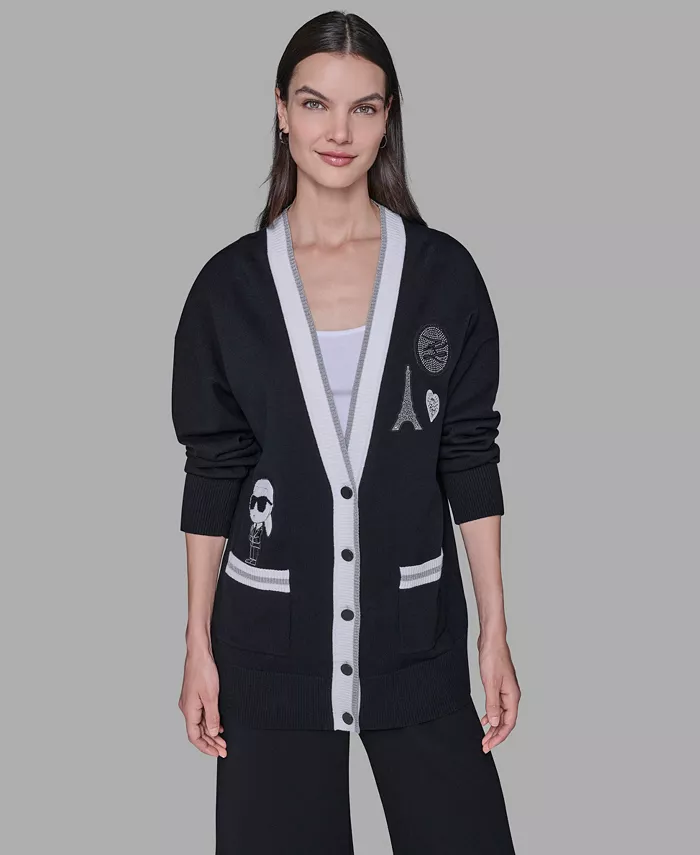 Women's Patch Detail Cardigan Sweater