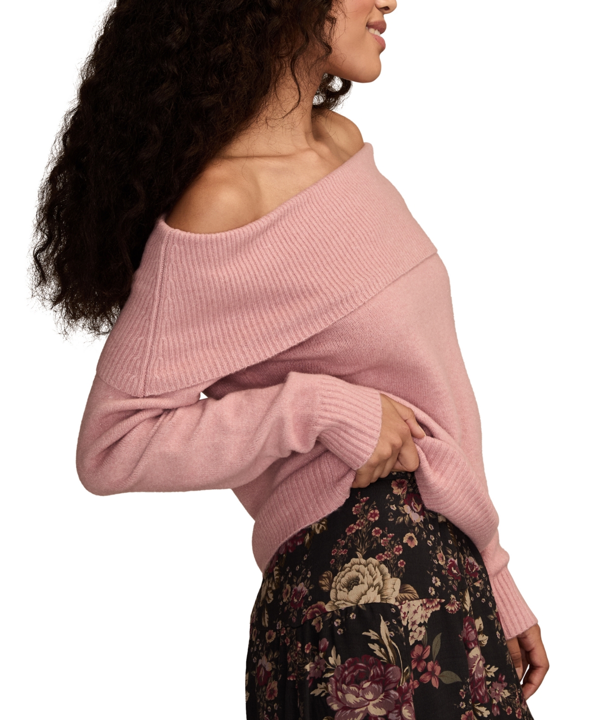 Lucky Brand Women's Cloud Off The Shoulder Pull On Sweater In Purple
