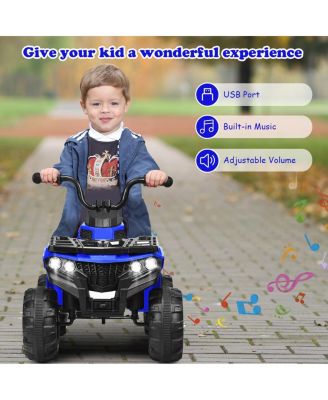 Kids Ride On Car 6V Battery Powered ATV w/4 Anti-skid Wheels Music Player