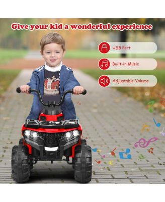 Kids Ride On Car 6V Battery Powered ATV w/4 Anti-skid Wheels Music Player