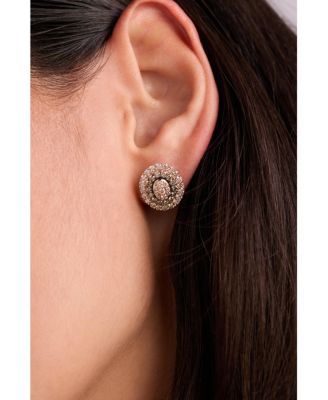 Chocolate Diamond & Nude Diamond Halo Cluster Stud Earrings (2 ct. t.w.) in 14k Rose Gold