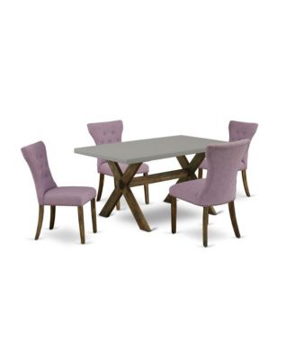 5-Pc kitchen table set Included 4 Dining Chair Upholstered Seat and High Button Tufted Chair Back and Rectangular Dining Table