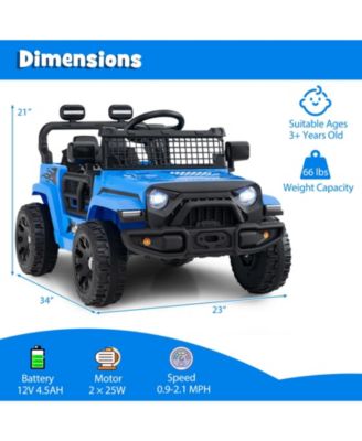 Kids Ride on Car Truck 12V Battery Powered Electric Vehicle w/ Foldable Mirrors