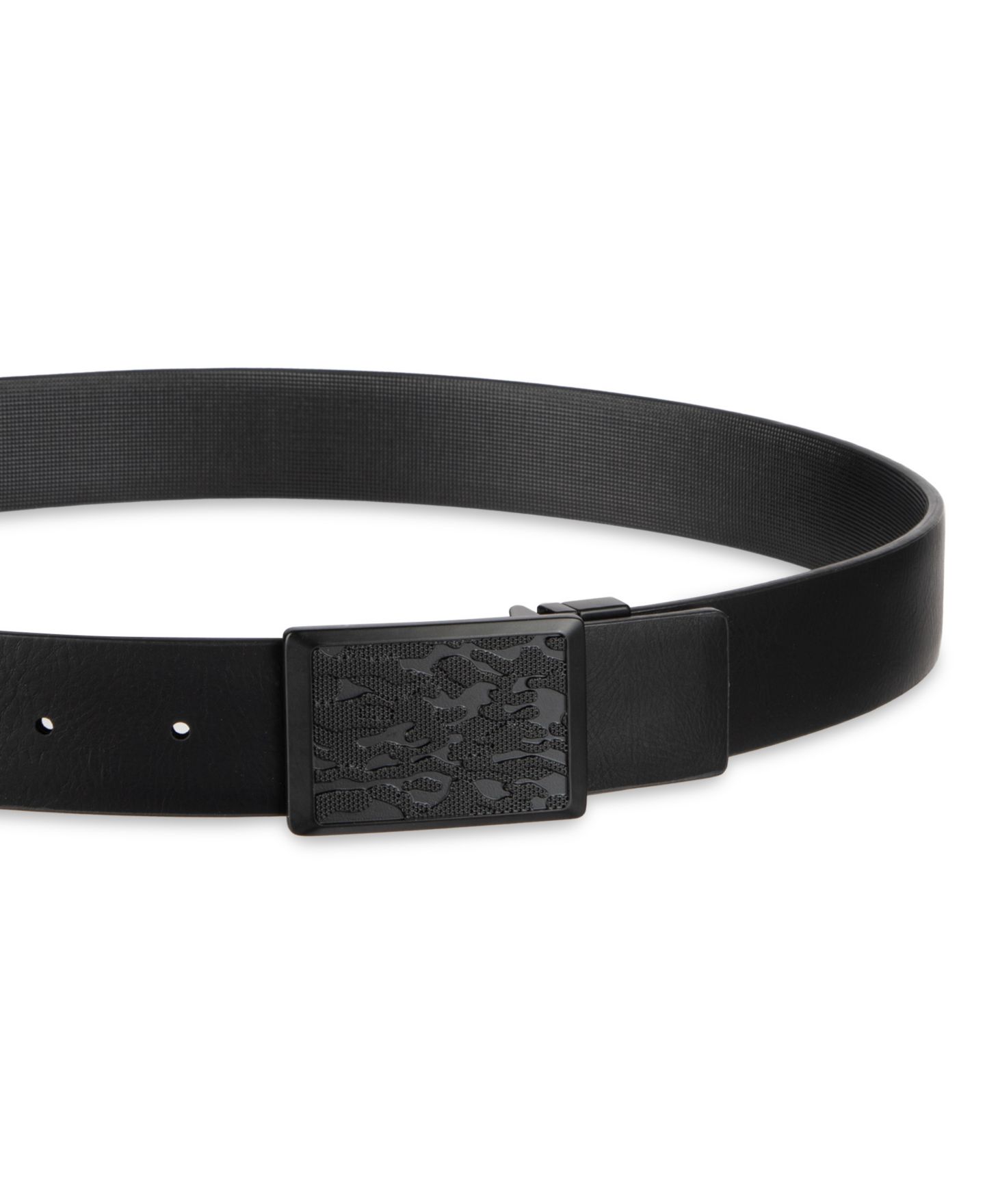 Мужской ремень Kenneth Cole Reaction Reversible Compression Plaque Buckle Belt, цвет: Чёрный — фото 6