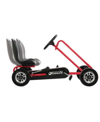 Lightning Ergonomic Pedal Ride On Go Kart Toy for Boys and Girls, Red