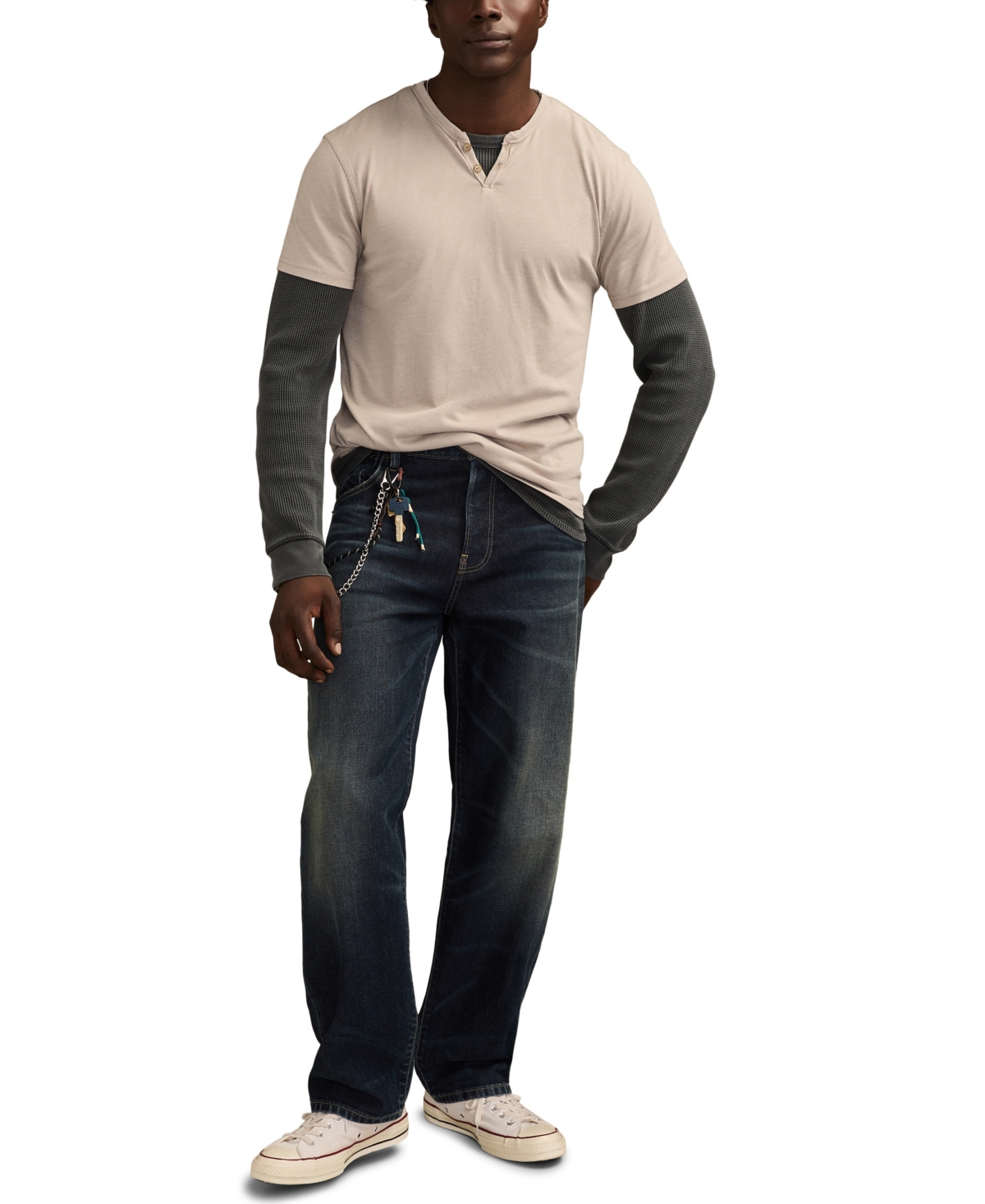 Lucky Brand Men's Venice Burnout Notch Neck Tee T-shirts In Neutral