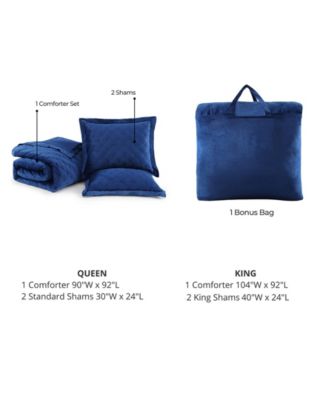 3 Piece King Size Velvet Comforter Set