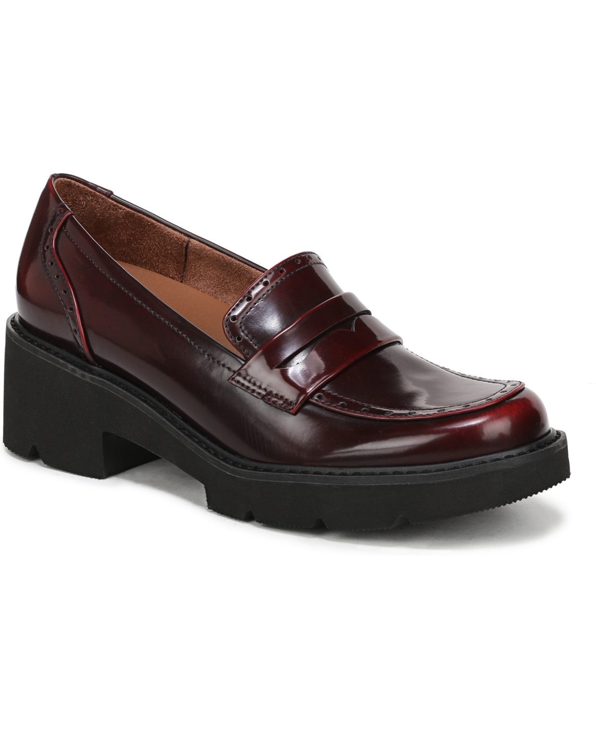 Naturalizer Women's Charisma Lug Sole Round Toe Loafers In Burgundy