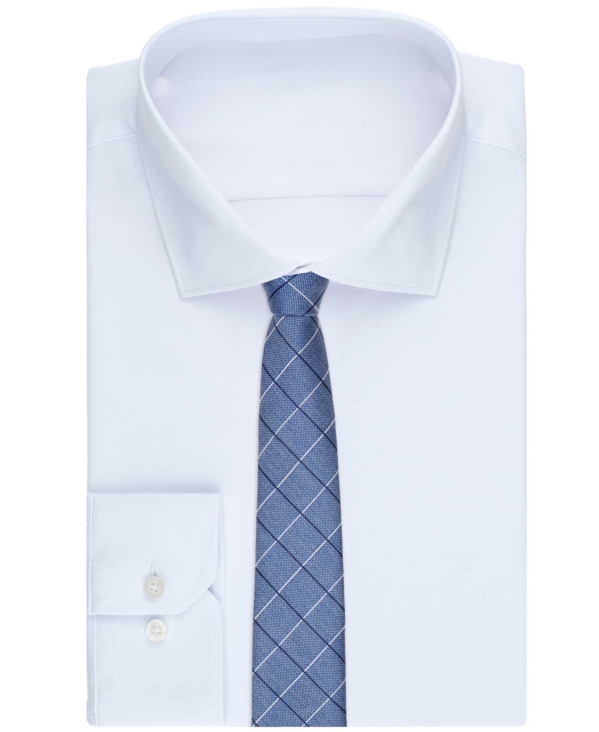 Club Room Men's Preston Grid Tie, Created For Macy's In Blue