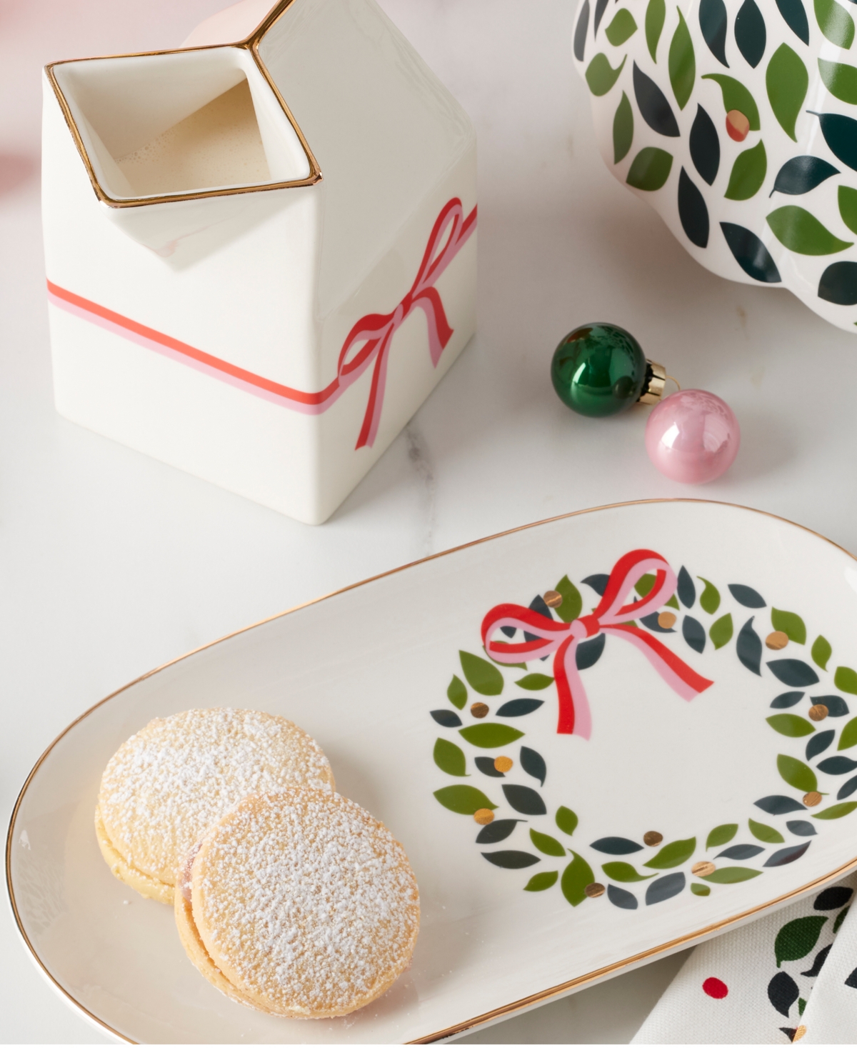 Kate Spade Be Jolly Milk Cookie Plate In White