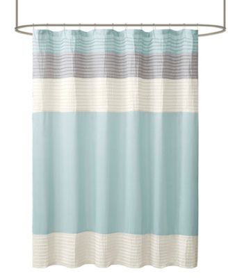 Amherst Faux Silk Pieced Pintuck Design Shower Curtain, 72" x 84"