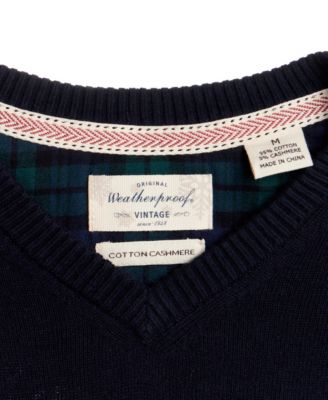 Men's Cotton Cashmere Holiday V-Neck Sweater