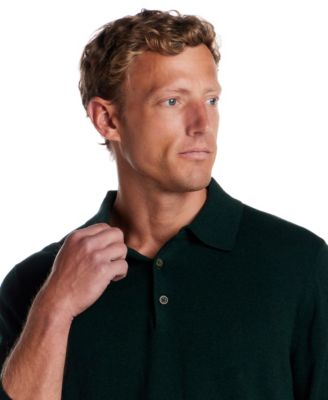 Men's Cotton Cashmere Long Sleeve Polo Sweater