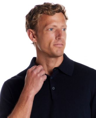 Men's Cotton Cashmere Long Sleeve Polo Sweater