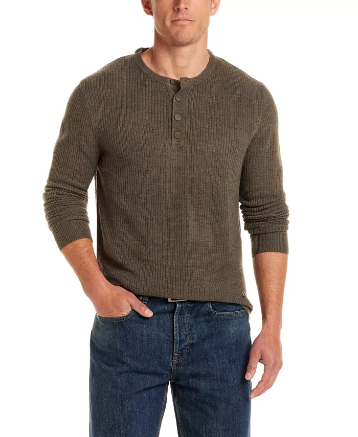 Men's Soft Touch Ribbed Henley Sweater